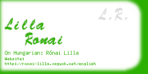 lilla ronai business card